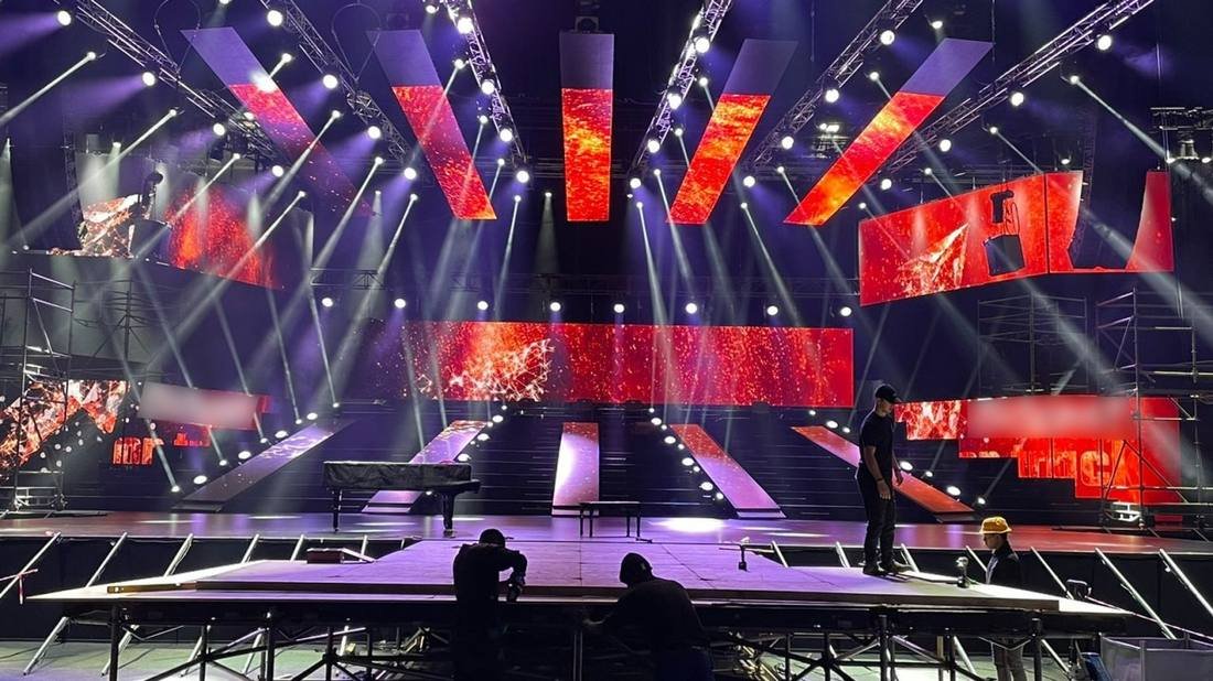 Concert stage with LED panels