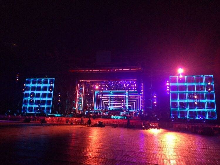 Outdoor stage with LED towers