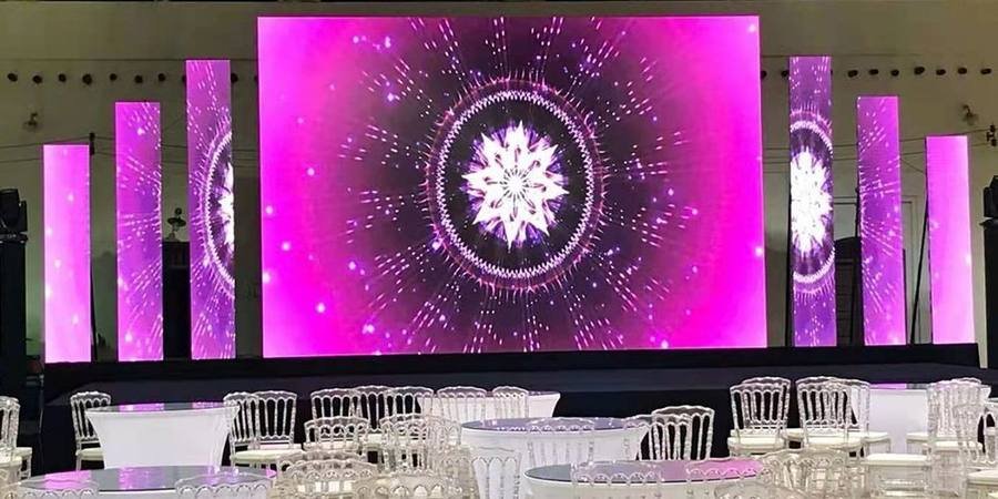 Wedding hall with LED backdrop